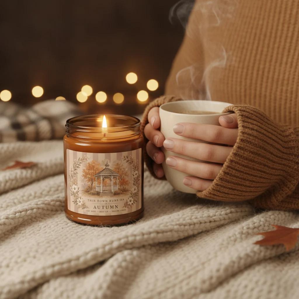 Candlelight beside a cup held in two hands